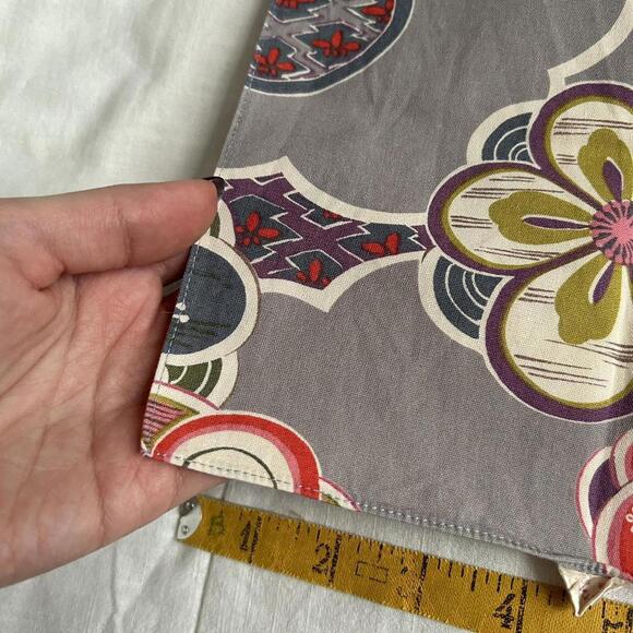 Grey and red Japanese floral print bandana 0856 - Picture 2 of 4